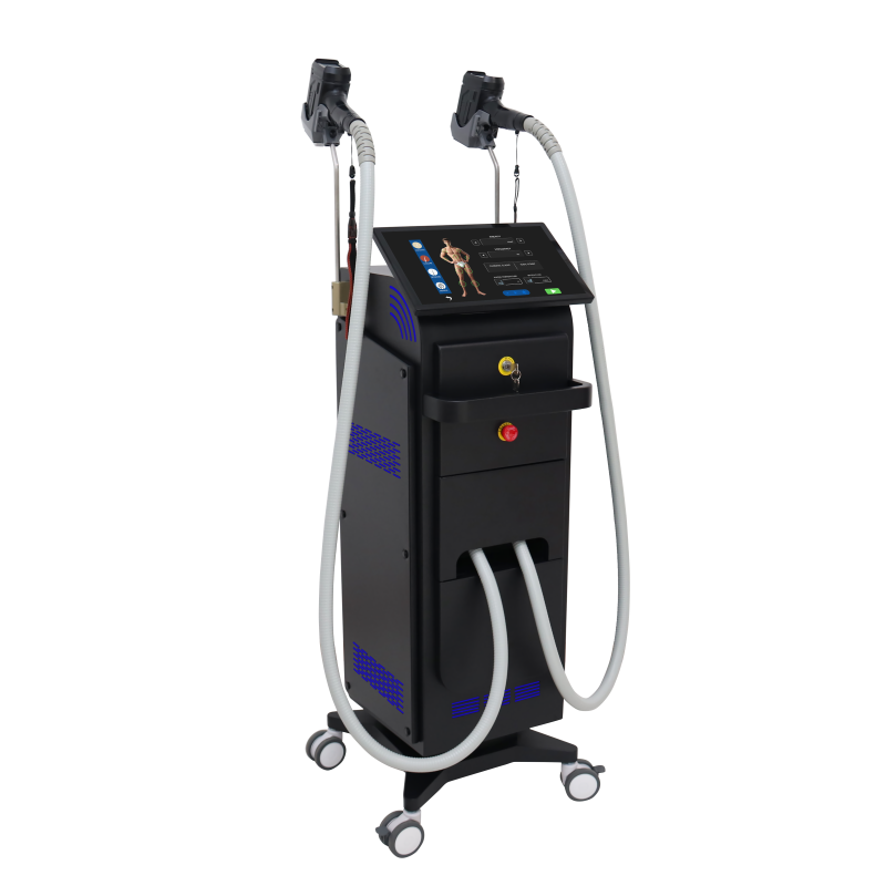 Máquina profissional de remoção de pêlos a laser com peças de mão duplas