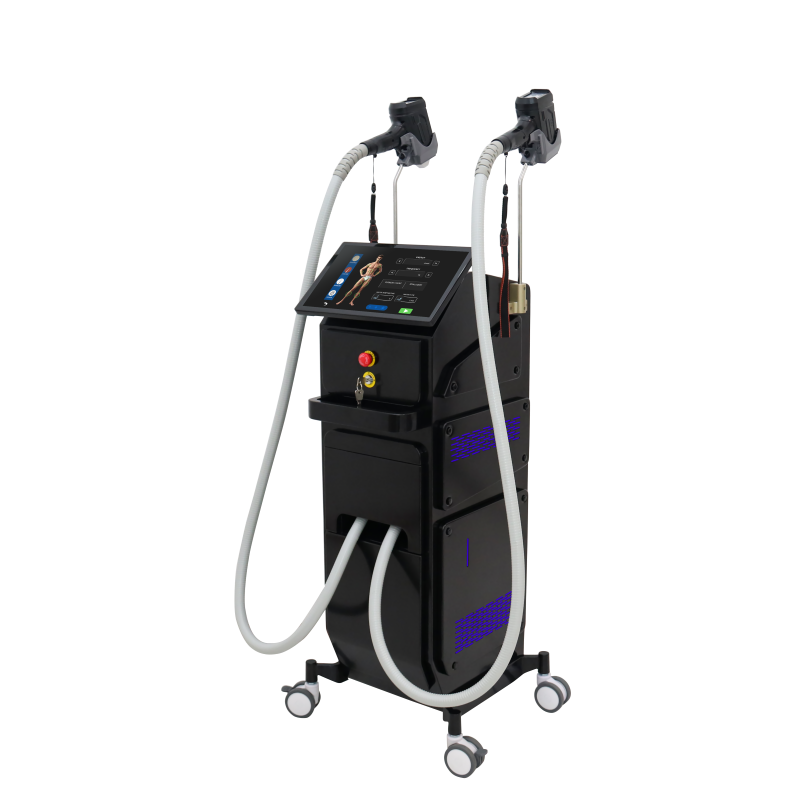 Novo design de dispositivo de remoção de pêlos a laser com peças de mão duplas