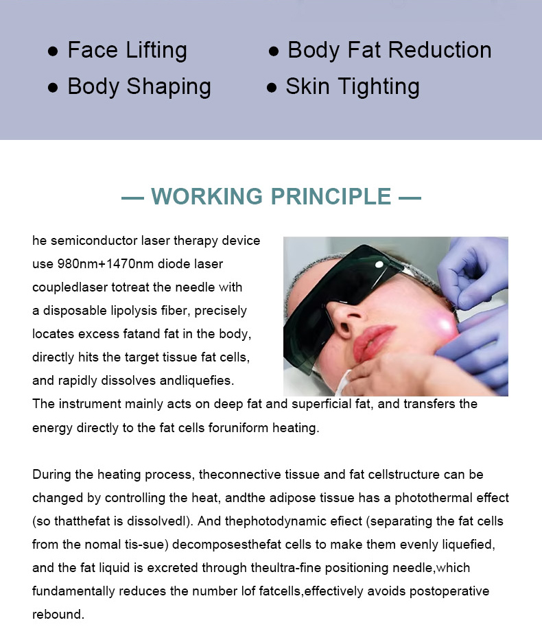 m&aacute;quina de lip&oacute;lise a laser de diodo