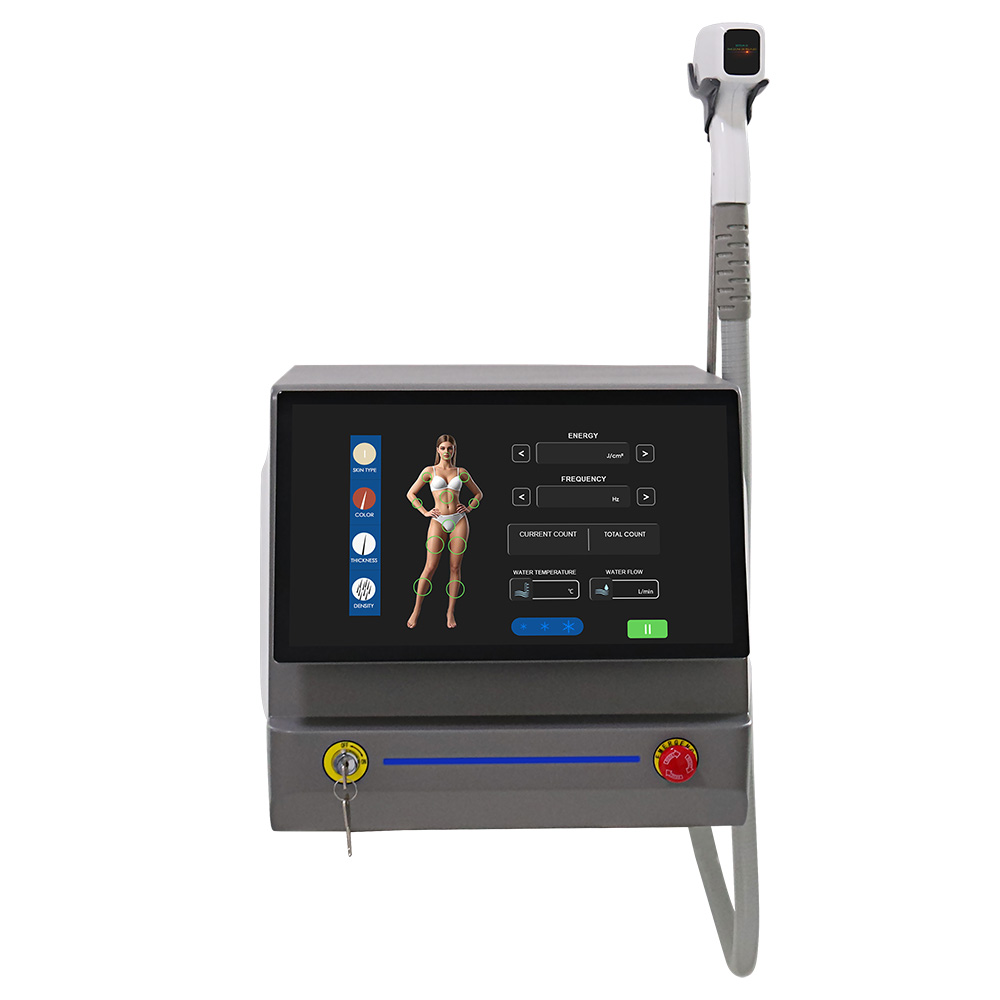 Máquina profissional de remoção de pêlos a laser de diodo 808nm para salão de beleza