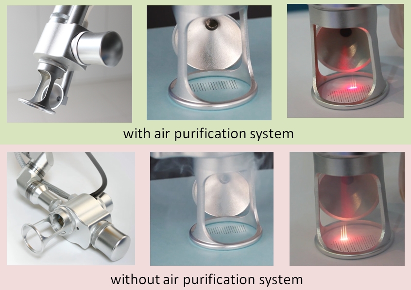 Sistema de purificação de ar para máquina de laser de CO2 fracionado